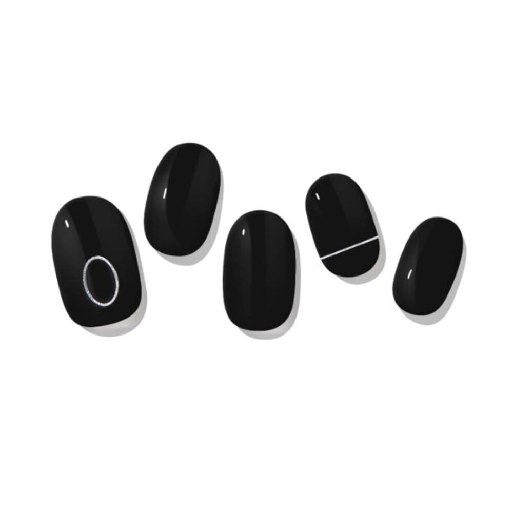 Zinipin Gellight Semi Cured Gel Nail Strips Black Mute CB00067